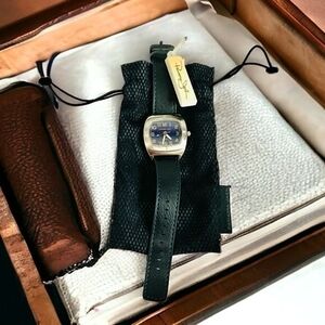 PANAMA JACK Tide Runner Stainless Steel Leather Band Quartz Mens Wristwatch NWT